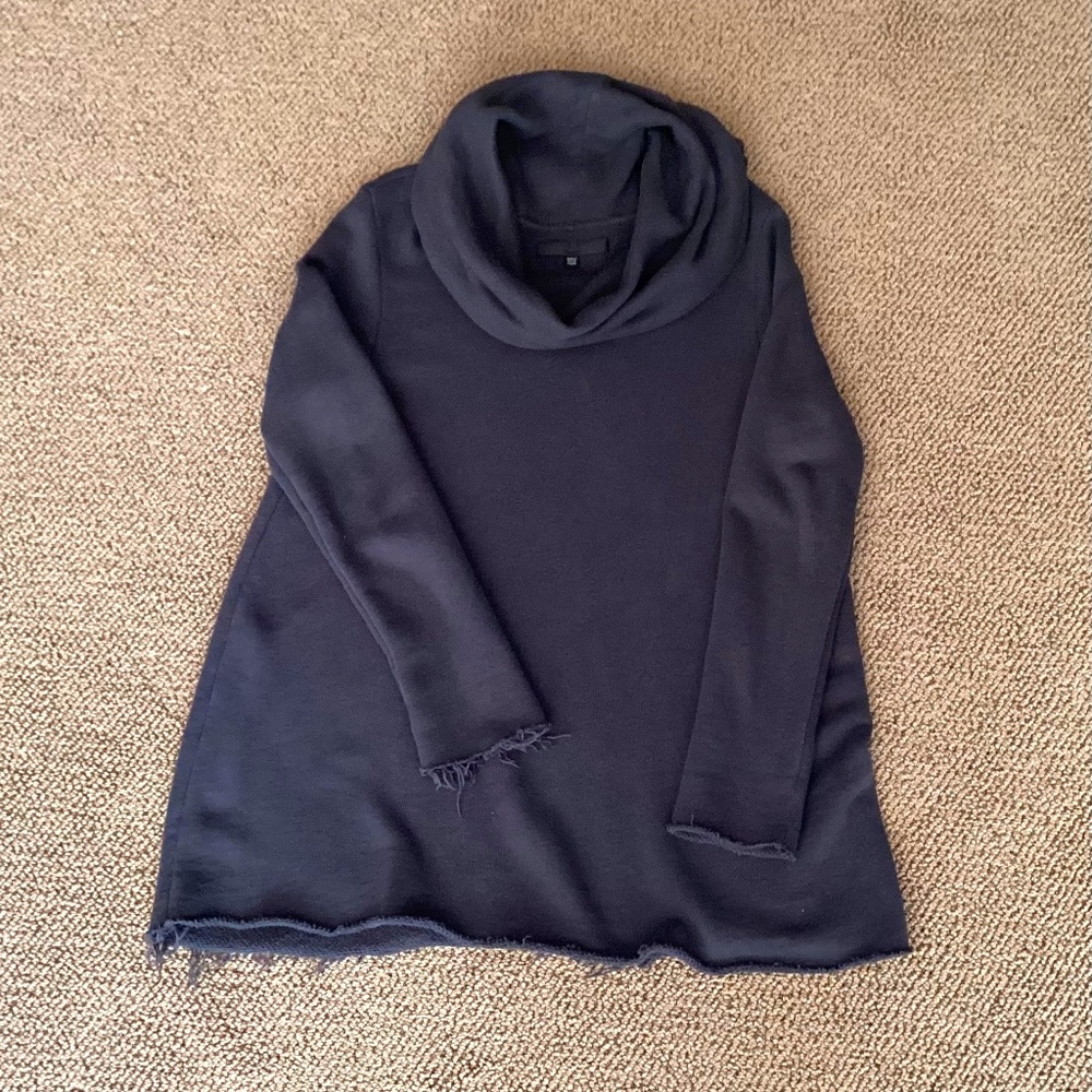 Veronique Miljkovitch blue-gray tunic, Size L